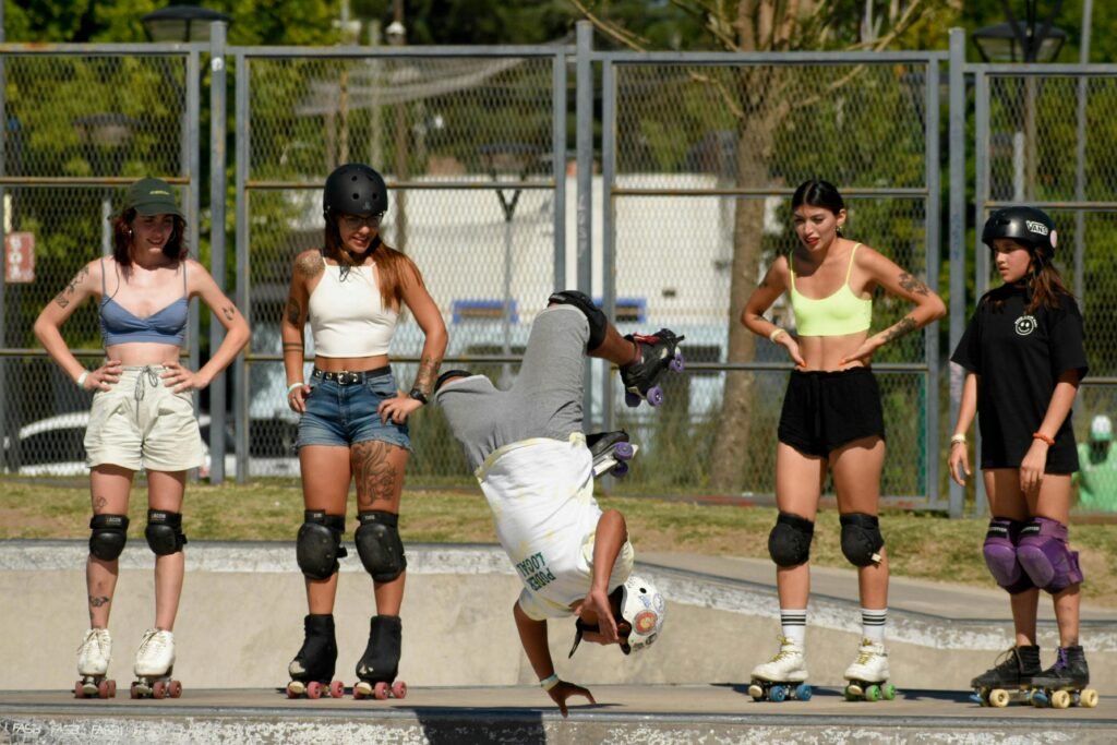 roller quad en skatepark